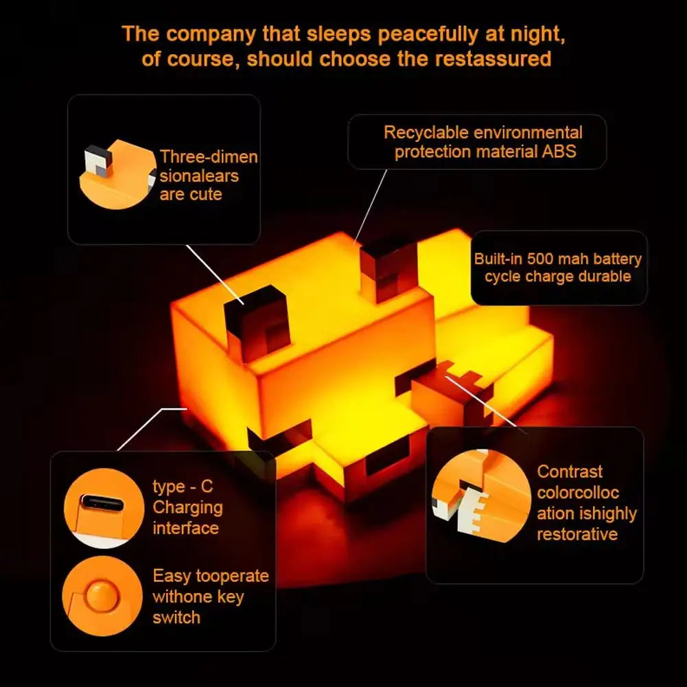 Cozy Fox Nightlight for Playrooms and Bedrooms